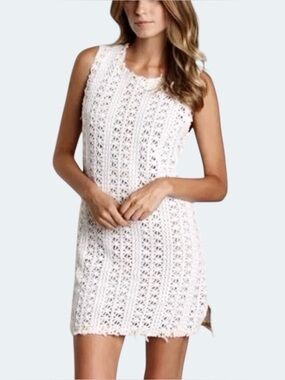 Free People Beach Thrifty Eyes White Crochet Beachy Boho Mini Dress Women’s M